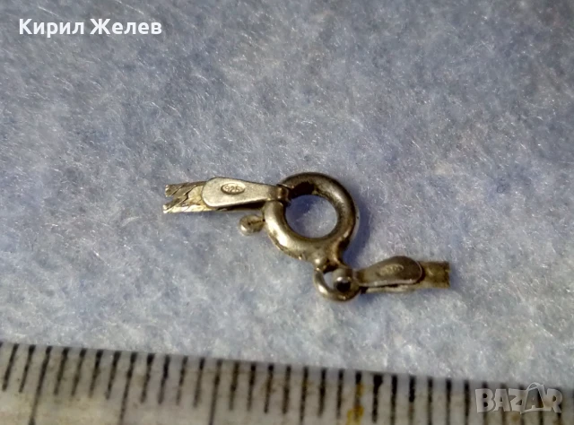 СТАРА СРЕБЪРНА КАРАБИНКА ЗАКОПЧАЛКА За КОЛИЕ ЛАНЕЦ ВЕРИЖКА ГРИВНА СРЕБРО 925 ITALY 20110, снимка 4 - Други - 50510843