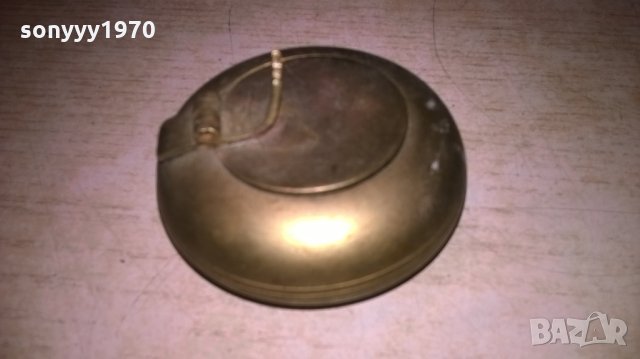 мини пепелник-масивен месинг-6х4см-внос франция, снимка 5 - Колекции - 26896071