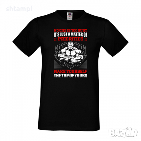 Мъжка Фитнес тениска Gym,спорт,Щанги,Тренировки,Спортуване,Gym.