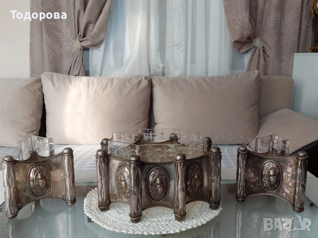 Много рядка стара Френска фруктиера с две вази., 1 400 €, снимка 3 - Други - 52317517