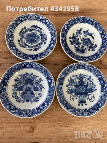 Delfts blauw.Vintage Holland.Кобалт. 1960 г.Чинийки за стена