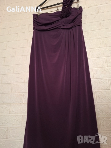 ДЪЛГА ЕЛЕГАНТНА РОКЛЯ В ЛИЛАВО L-XL, снимка 6 - Рокли - 51637187