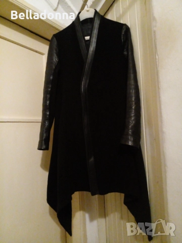 Rick Owens палто - вълна, кашмир, кожа - обличано веднъж!