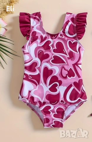 Детски бански цял с голяма панделка на гърба