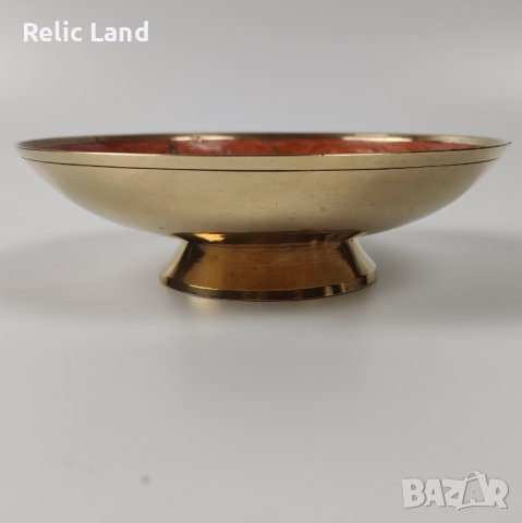 Купа/чиния месинг с емайл, снимка 5 - Антикварни и старинни предмети - 43867075