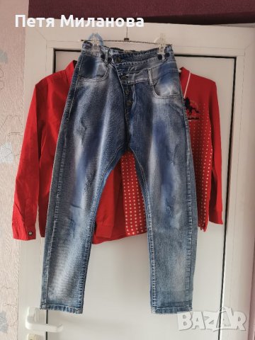 Дънки, ризка и блузка за момченце , снимка 2 - Детски комплекти - 39004425