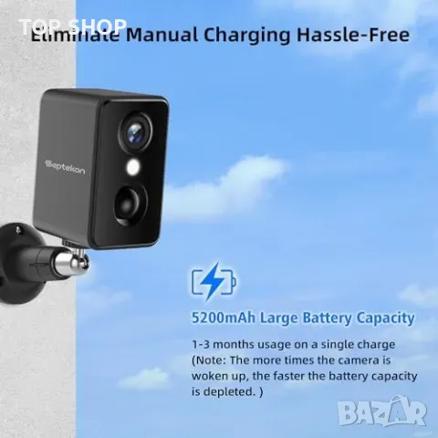 Нова 2K Сигурност Камера Septekon с Датчик за Движение и Облак Хранилище, снимка 5 - IP камери - 49251670