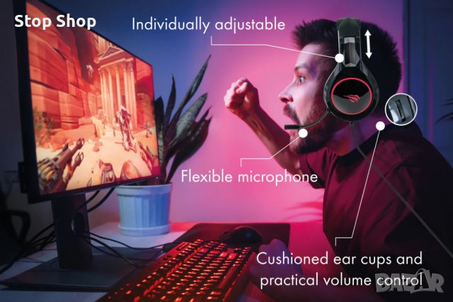 Слушалки SCHWAIGER GAMING HEADSET GH50, Черен/Червен, снимка 2 - Слушалки и портативни колонки - 39407550