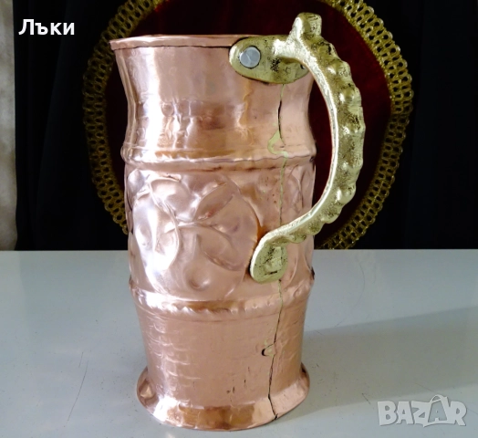 Медна кана,ръчно кована чиста червена мед Христопулос. , снимка 6 - Антикварни и старинни предмети - 52978311
