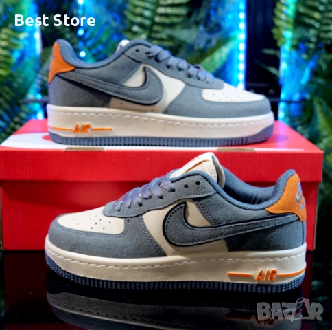 Nike Air Force 1 Дамски Маратонки Сиво и Оранжево 36-40 Номер , снимка 2 - Маратонки - 52735948