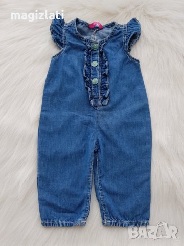 Летен дънков гащеризон за новородена госпожица