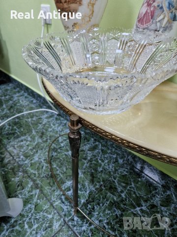 Голяма много красива антикварна холандска кристална купа фруктиера , снимка 5 - Декорация за дома - 43832080