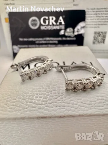 Сребърни обеци с мойсанит (Диамант) 1 карат, снимка 11 - Обеци - 49913212