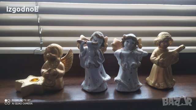 Лот коледни фигурки, порцеланови ангелчета