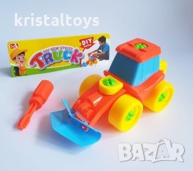 Детска играчка Конструктор с форма на Трактор с инструмент