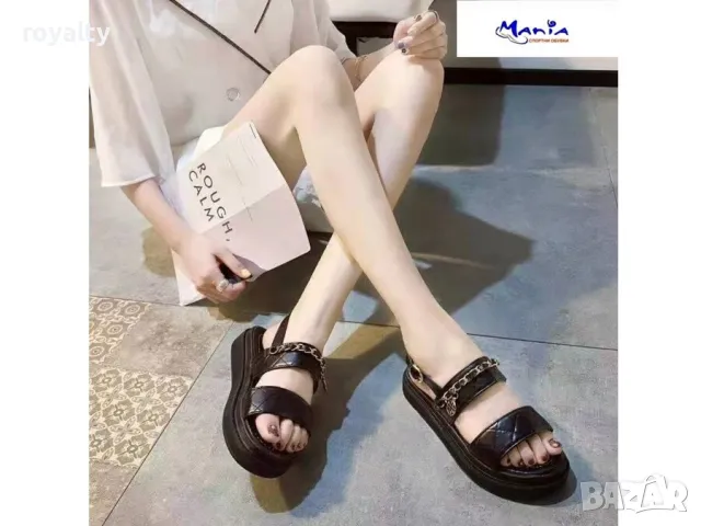 Дамски сандали в черно и бяло, снимка 2 - Сандали - 49960581