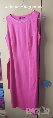 Розова рокля с колан, снимка 6 - Рокли - 32569778