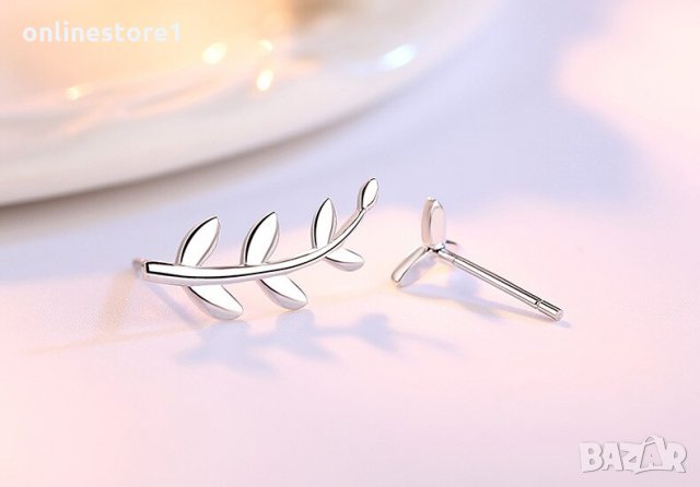 Сребърни Обеци Клонче микс - 925 печат сребро BA206, снимка 8 - Обеци - 28147517