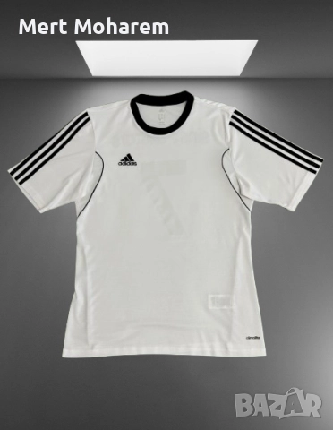 Спортна тениска Adidas Climalite нова, размер M, бяла с черно, снимка 1 - Тениски - 52346094