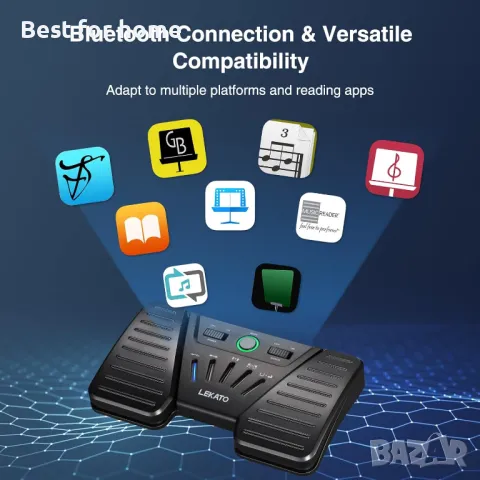 LEKATO Bluetooth педал за завъртане на страници, снимка 6 - Друга електроника - 49639580