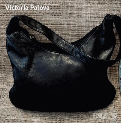 Черна кожена чанта