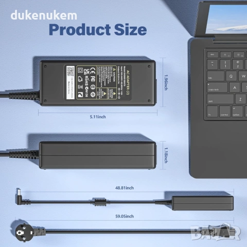 Зарядно за лаптоп за Sony VAIO 90W NATNO – 19.5V 4.7A, снимка 2 - Части за лаптопи - 53353561