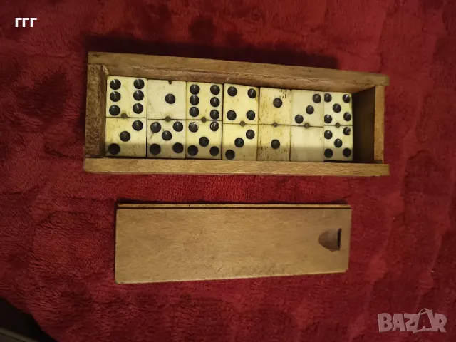 Старо домино от кост и абанос, снимка 7 - Антикварни и старинни предмети - 49143952