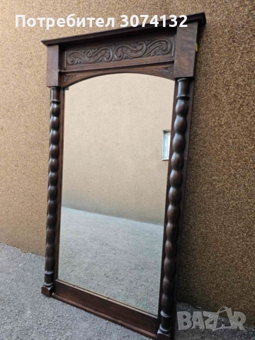 Голямо огледало с фрезовани елементи, снимка 3 - Огледала - 52696103