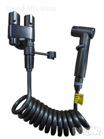 Душ комплект за тоалетна, двойно управление, изход едно в две, ъглов вентил, снимка 3 - Други стоки за дома - 48502044