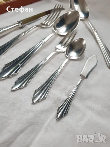 Комплект посребрени прибори, снимка 7 - Антикварни и старинни предмети - 50287815