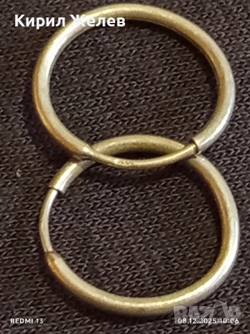 Сребърни обеци тип халка много красиви перфектно състояние 24665, снимка 7 - Обеци - 52686199