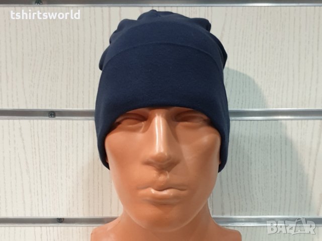Нова зимна шапка с подгъв в цвят индиго, снимка 10 - Шапки - 39325511