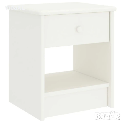 vidaXL Нощно шкафче, бяло, 35x30x40 см, бор масив(SKU:322222), снимка 1