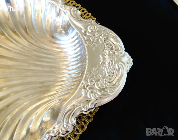 Посребрен съд за сервиране перлена мида,барок., снимка 3 - Антикварни и старинни предмети - 48031246