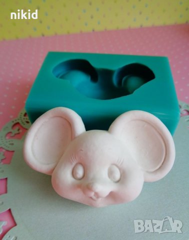 глава мишка силиконов молд форма декорация и украса торта фондан шоколад гипс