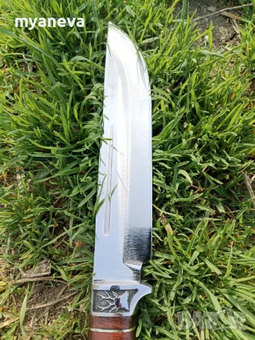 Ловджийски нож с дръжка от еленов рог и стомана 440 C , снимка 7 - Ножове - 49716197