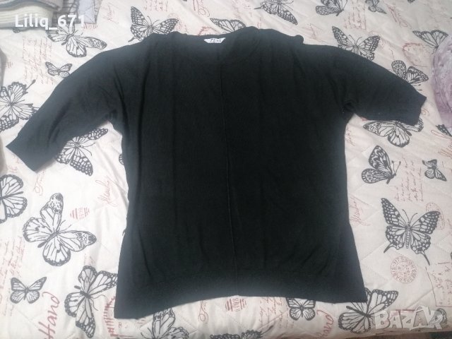 Блуза 48/50 размер черна , снимка 1 - Блузи с дълъг ръкав и пуловери - 43913027