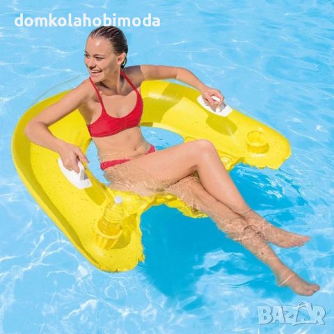 Надуваема седалка с облегалка с мрежесто дъно Intex.1,04х1,02м, снимка 8 - Надуваеми играчки - 40505503