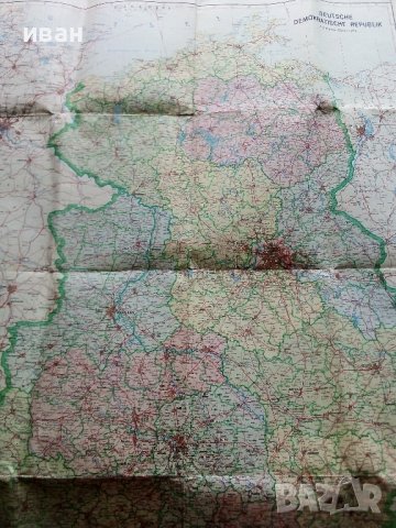 Карта с две лица "Deutsche Demokratische Republik"  1:750 000, снимка 4 - Антикварни и старинни предмети - 38708767