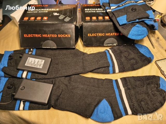VICEPLUS нагреваеми чорапи, 2x 6000 mAh външна батерияа 41-44, снимка 2 - Мъжки чорапи - 52067027