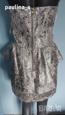 Сребриста рокля за повод с корсет "Bik Bok" , снимка 5 - Рокли - 43211405