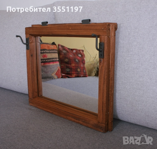 Огледало в автентиична рамка от стар прозорец изцяло реставрирана, снимка 3 - Други стоки за дома - 52282700
