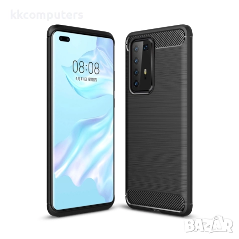 Huawei P40 Pro Удароустойчив Carbon Fiber Калъф и Протектор, снимка 2 - Резервни части за телефони - 51860686
