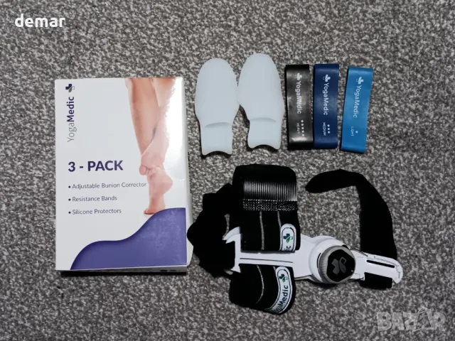 YogaMedic комплект за корекция на бунион - регулируем, шина на бунион и съпротивителни ленти, снимка 9 - Шини - 48897057