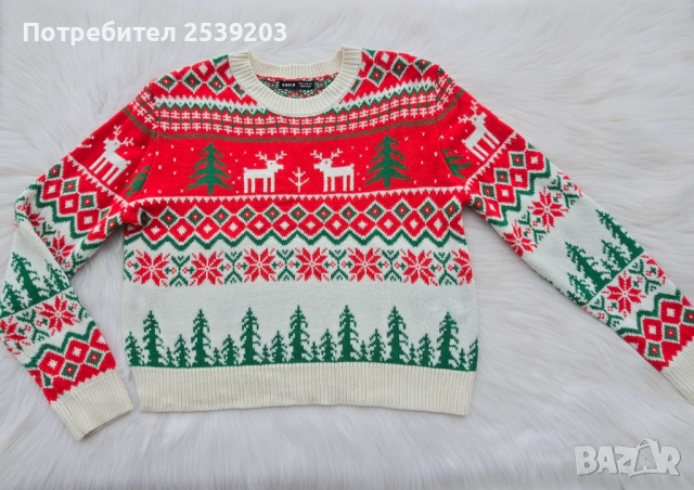 Дамски Коледен пуловер размер М-Л , снимка 7 - Блузи с дълъг ръкав и пуловери - 52339521