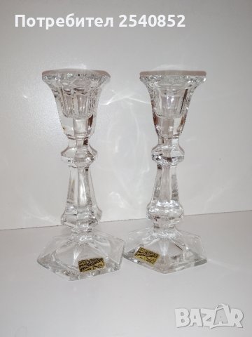 двойка кристални свещници , снимка 2 - Декорация за дома - 43141580