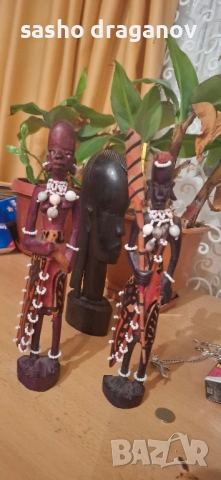 2 ръчно издялани африкански фигурки, снимка 3 - Други ценни предмети - 52500620