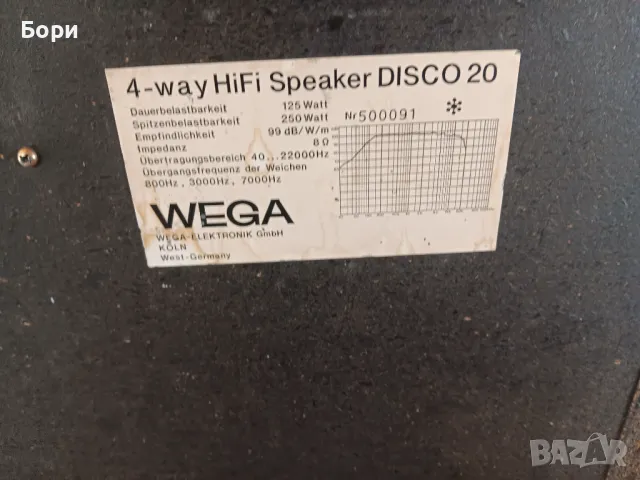 WEGA disco 20 Тонколони, снимка 12 - Тонколони - 47497490