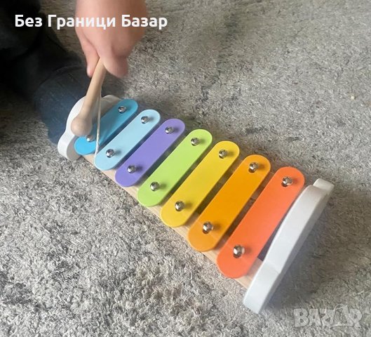 Нова Цветна Дървена Музикална Играчка за Деца 18+ Месеца - Образователна, снимка 7 - Музикални играчки - 43381360