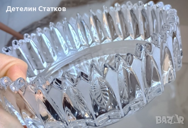 Винтидж тежка стъклена купа 